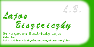 lajos bisztriczky business card